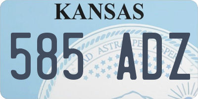 KS license plate 585ADZ