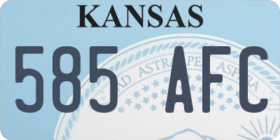 KS license plate 585AFC