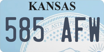 KS license plate 585AFW
