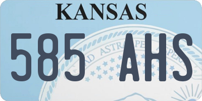 KS license plate 585AHS