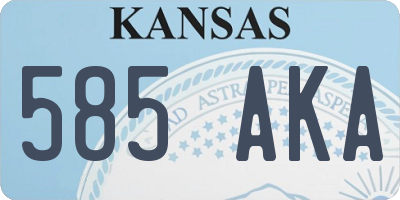 KS license plate 585AKA