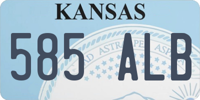 KS license plate 585ALB