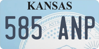 KS license plate 585ANP