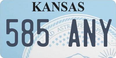 KS license plate 585ANY