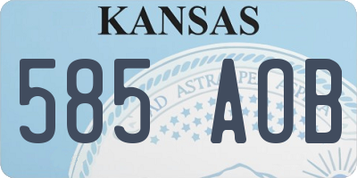 KS license plate 585AOB