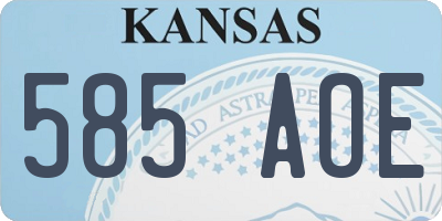 KS license plate 585AOE