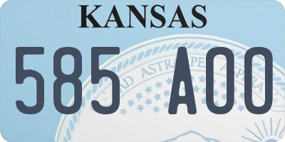KS license plate 585AOO