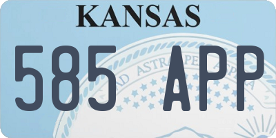 KS license plate 585APP