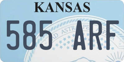 KS license plate 585ARF