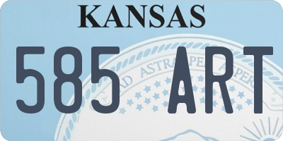 KS license plate 585ART