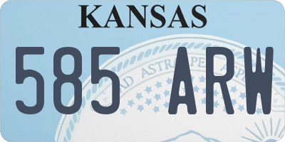 KS license plate 585ARW