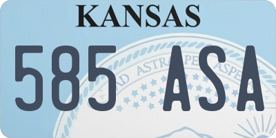 KS license plate 585ASA