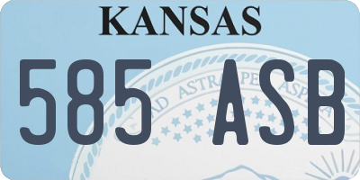 KS license plate 585ASB