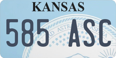 KS license plate 585ASC