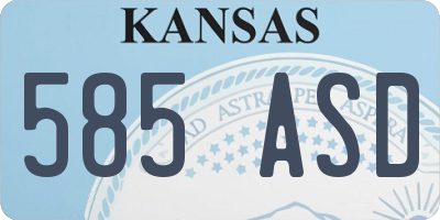 KS license plate 585ASD