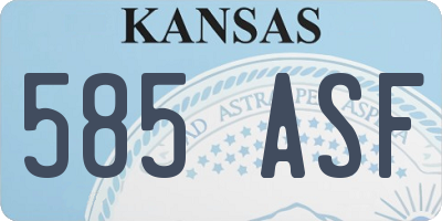 KS license plate 585ASF