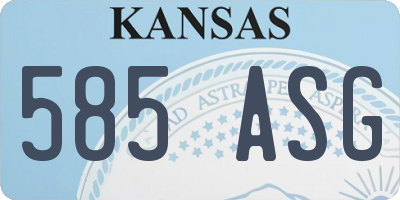 KS license plate 585ASG