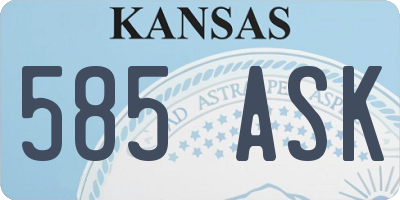 KS license plate 585ASK