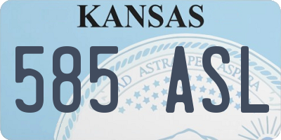 KS license plate 585ASL