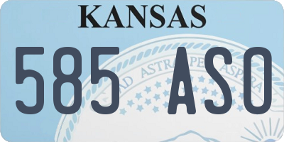 KS license plate 585ASO
