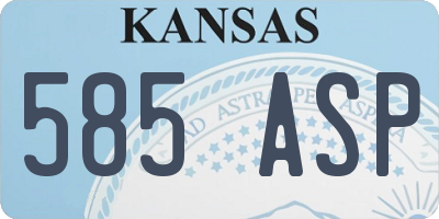 KS license plate 585ASP