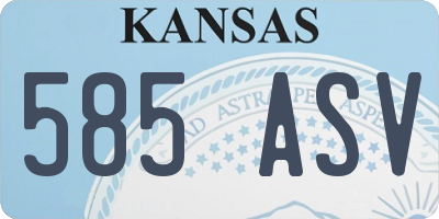 KS license plate 585ASV