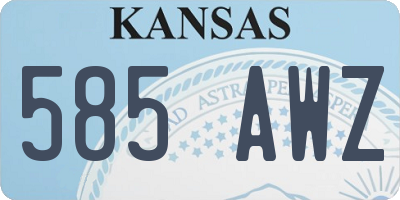 KS license plate 585AWZ