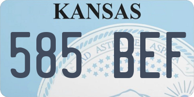 KS license plate 585BEF