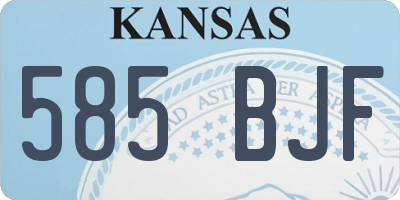 KS license plate 585BJF