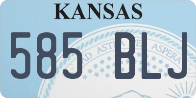 KS license plate 585BLJ