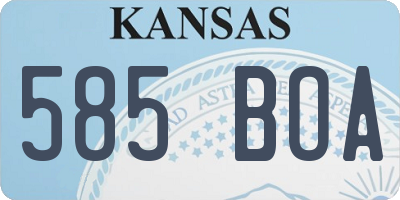 KS license plate 585BOA