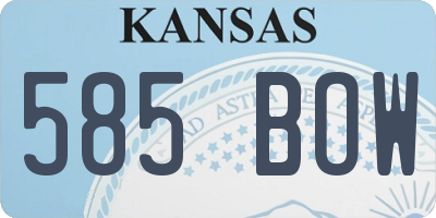 KS license plate 585BOW