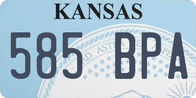 KS license plate 585BPA