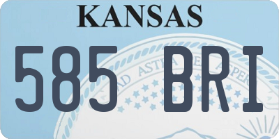 KS license plate 585BRI