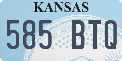 KS license plate 585BTQ