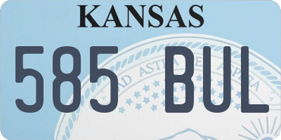 KS license plate 585BUL