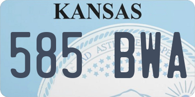 KS license plate 585BWA