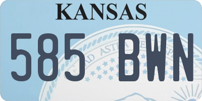 KS license plate 585BWN