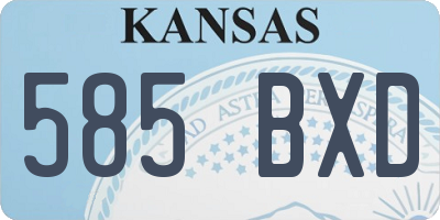 KS license plate 585BXD