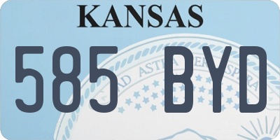 KS license plate 585BYD