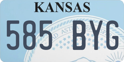 KS license plate 585BYG
