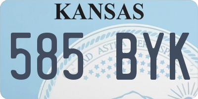 KS license plate 585BYK