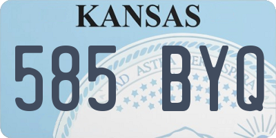 KS license plate 585BYQ