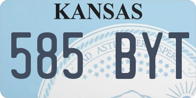KS license plate 585BYT