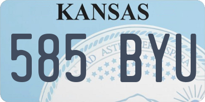 KS license plate 585BYU