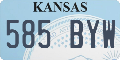 KS license plate 585BYW