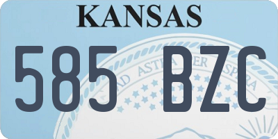 KS license plate 585BZC