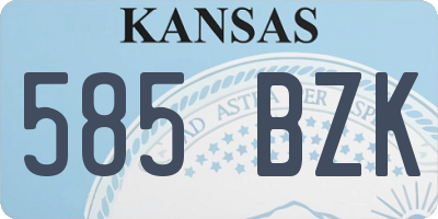 KS license plate 585BZK