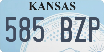 KS license plate 585BZP