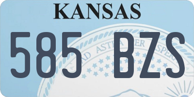 KS license plate 585BZS